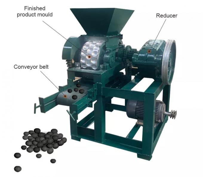 機械にメーカーを押す二重ローラーのココナッツ石炭球をする小さい木炭煉炭機械球の出版物の鋳造物